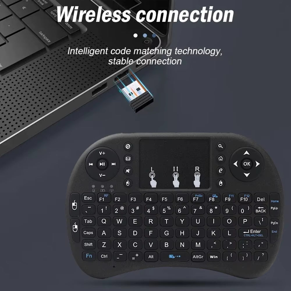 I8 2.4G Mini Wireless Keyboard Classic Black Air Mouse Remote Control Touchpad for Android TV Box PC Smart TV