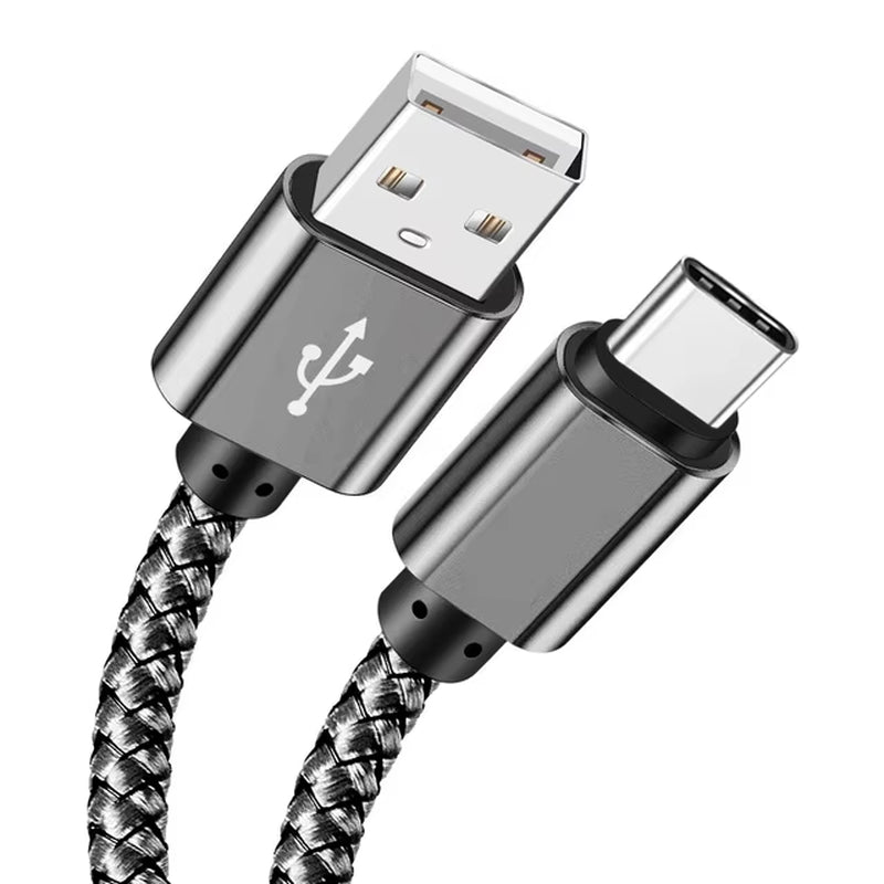 USB a to Type C Charging Cable 2A Fast Charger Nylon Data Cable 1M 2M 3M for Iphone Android Huawei Samsung Typec Charging Device