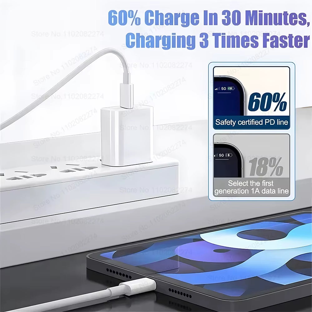 35W USB C Cable Fast Charge for Apple Iphone 14 13 12 11 15 16 Pro Max plus Ipad Air PD Fast Charger Cables USB Type C Data Line