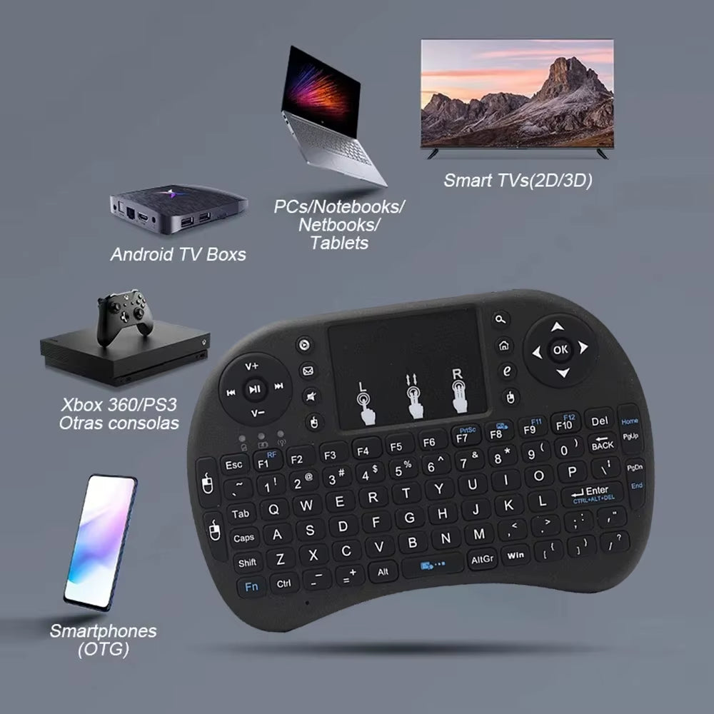 I8 2.4G Mini Wireless Keyboard Classic Black Air Mouse Remote Control Touchpad for Android TV Box PC Smart TV