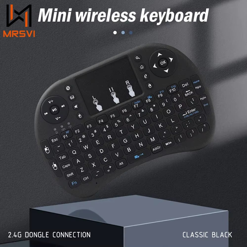 I8 2.4G Mini Wireless Keyboard Classic Black Air Mouse Remote Control Touchpad for Android TV Box PC Smart TV