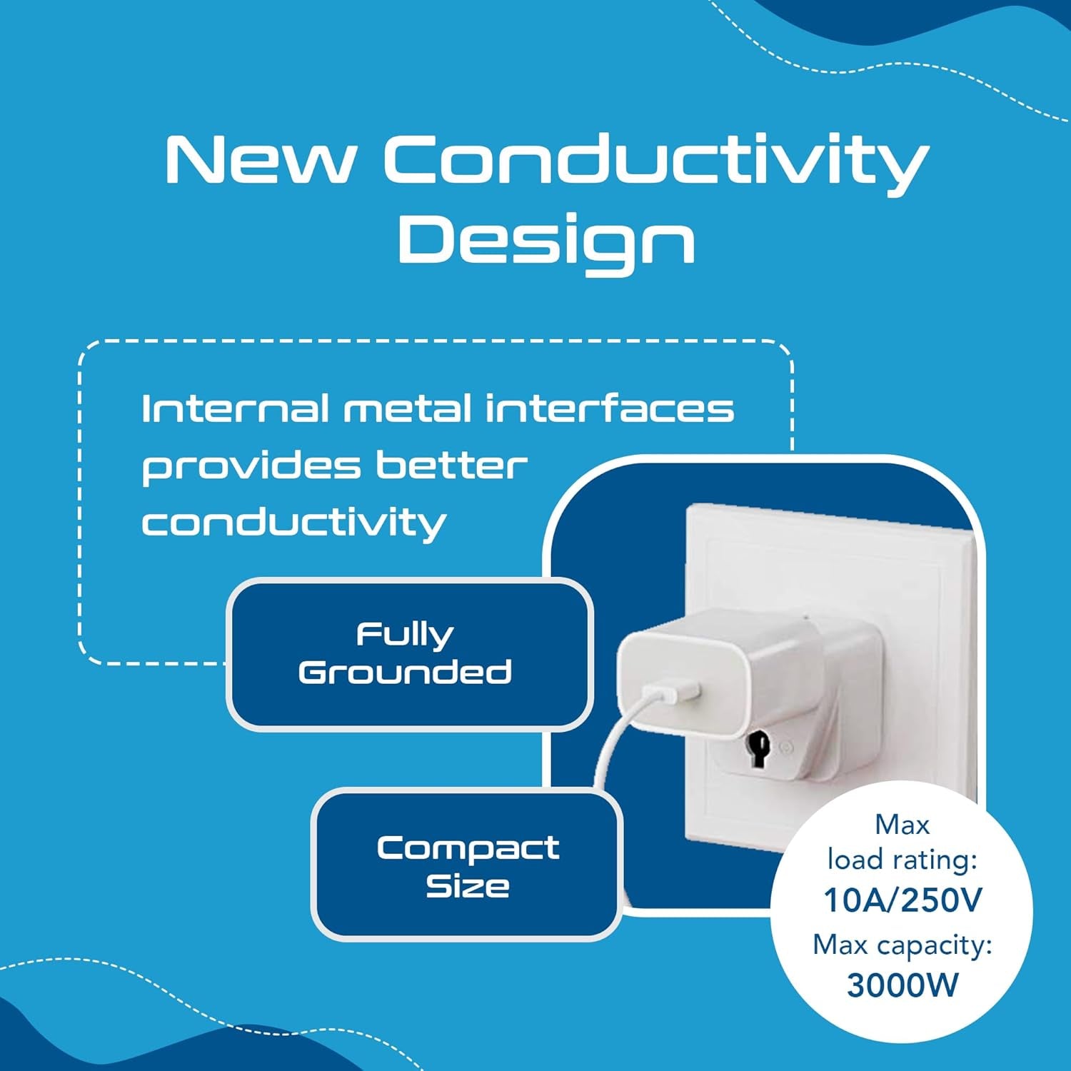 Europe to US Plug Adapter, Type B USA Plug Adapter Compatible with Plugs from Europe, India, and Other Countries - India to USA Plug Adapter Is CE Certified & Rohs Compliant, White, 3 Pack