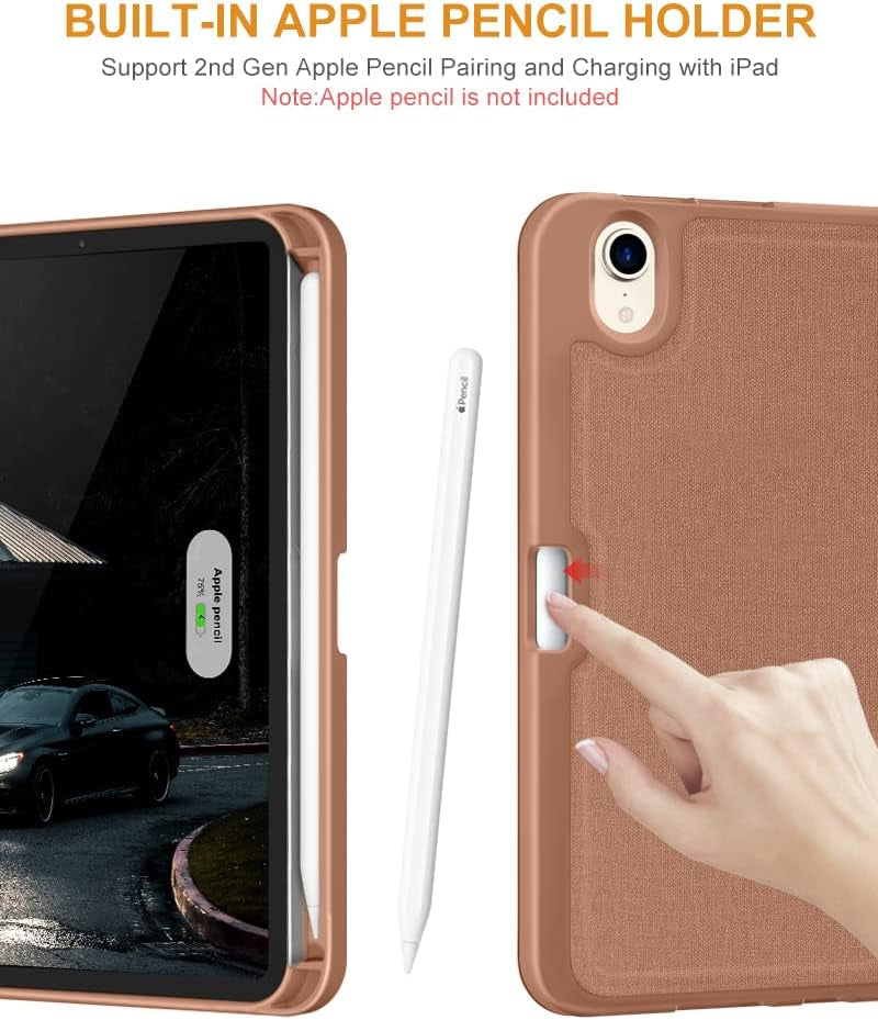 Case for Ipad Mini 7 (A17 Pro) 2024 / Ipad Mini 6 2021 8.3 Inch with Pencil Holder, Multi-Angle Magnetic Standing Cover for Ipad Mini 7Th/6Th Generation [Auto Wake/Sleep], Rose Gold