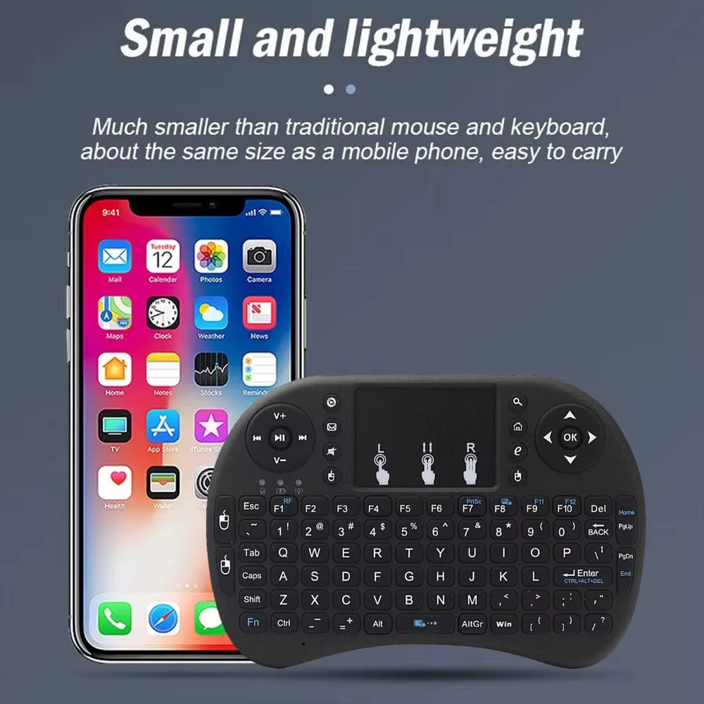 I8 2.4G Mini Wireless Keyboard Classic Black Air Mouse Remote Control Touchpad for Android TV Box PC Smart TV