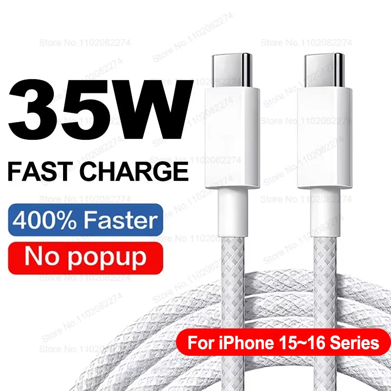 35W USB C Cable Fast Charge for Apple Iphone 14 13 12 11 15 16 Pro Max plus Ipad Air PD Fast Charger Cables USB Type C Data Line